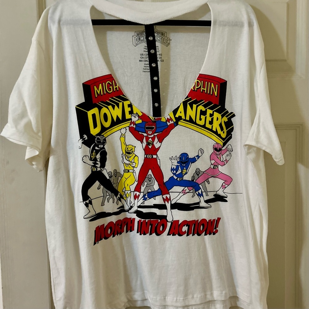 NWOT VINTAGE POWER RANGERS GRAPHIC TEE 90S TV NOSTALGIA PUNK GRUNGE